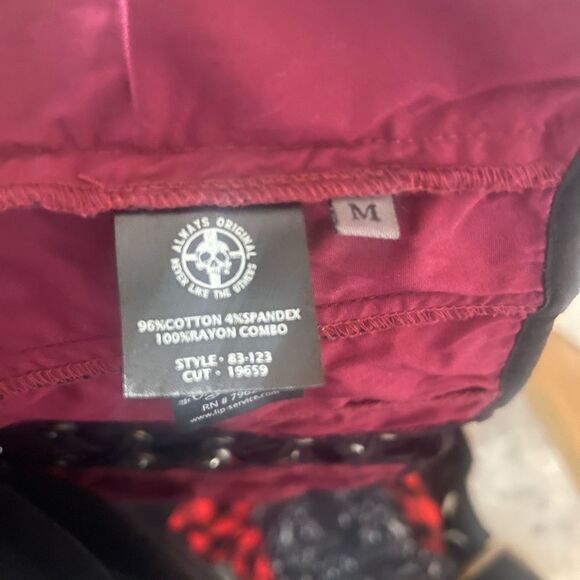 Lip Service Black and Red Lace Corset Tank Hook and Eye closure Lace Up Back - Picture 8 of 9